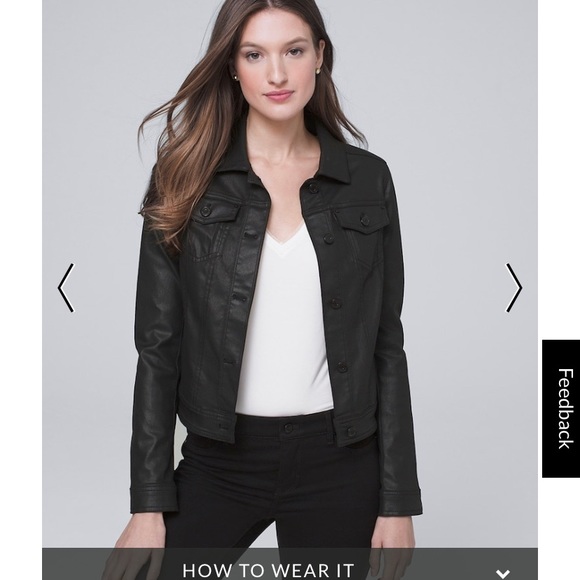 White House Black Market Coated denim jacket. - Picture 1 of 6